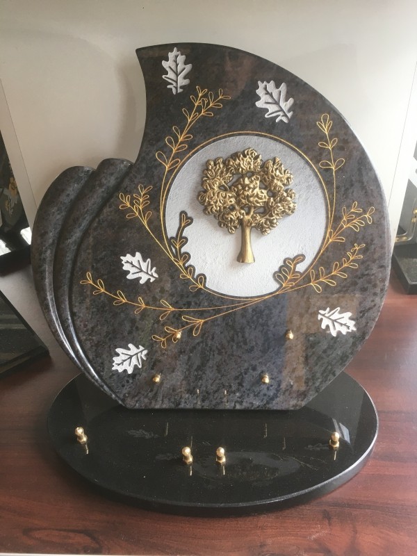 Plaque 40x40  mass blue base ovale noir fin