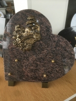 Plaque coeur 25x25 granit