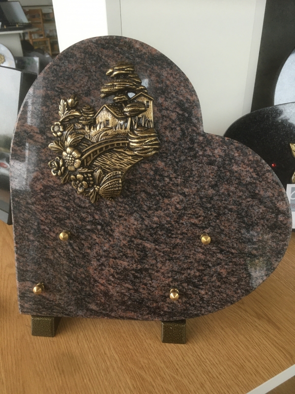 Plaque coeur 25x25 granit