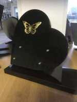 Coeur papillon 25x25 noir