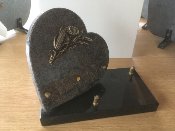 Plaque coeur sur base