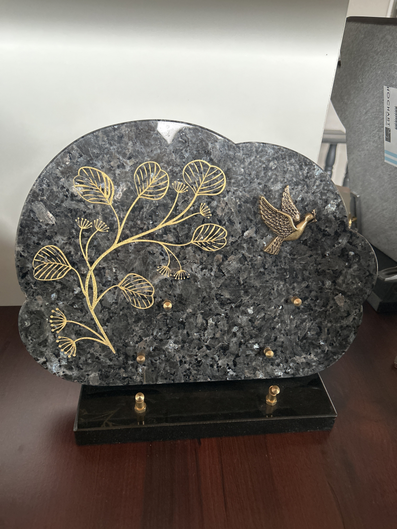Plaque fleur oiseau