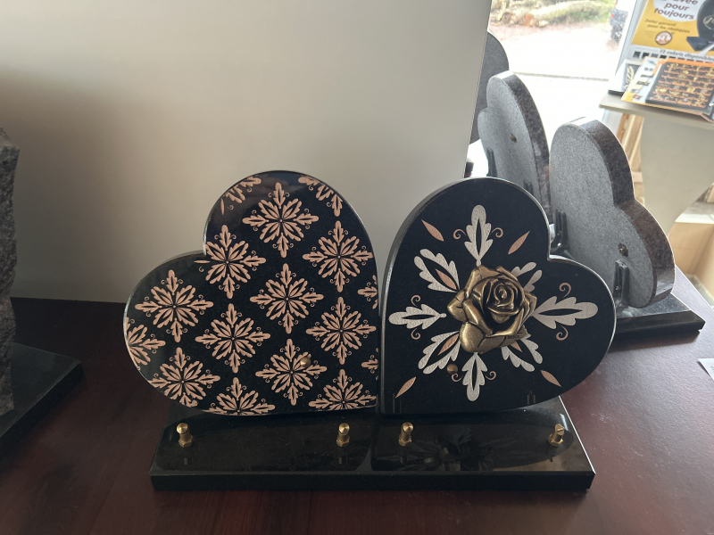 Plaque double cœur motif